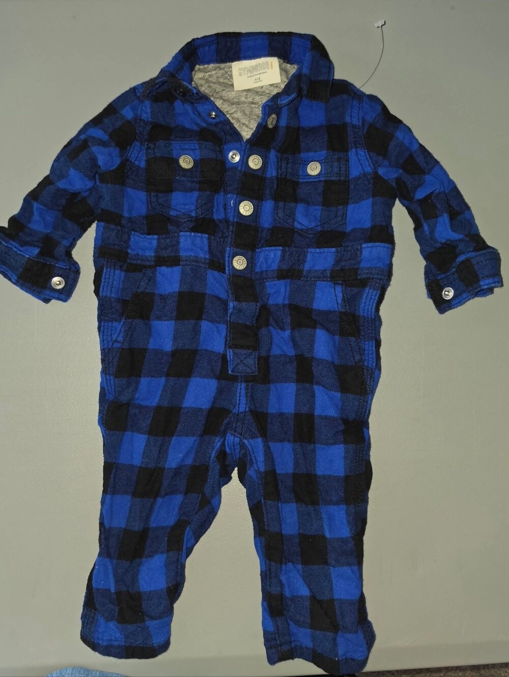 Gymboree Boys 6-12m Buffalo Plaid One Piece Pantall